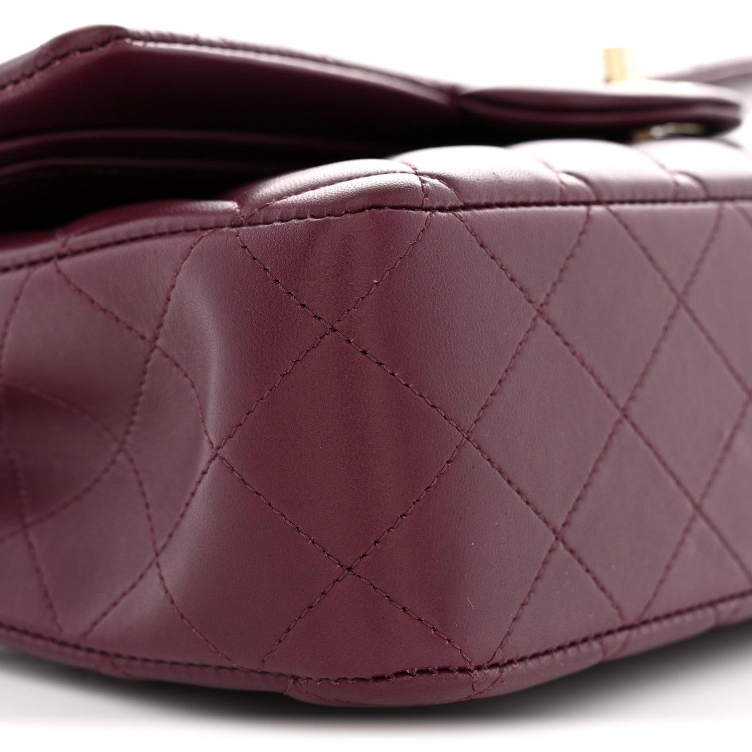 Chanel Lambskin Quilted Medium Double Flap Burgundy 9 of 13