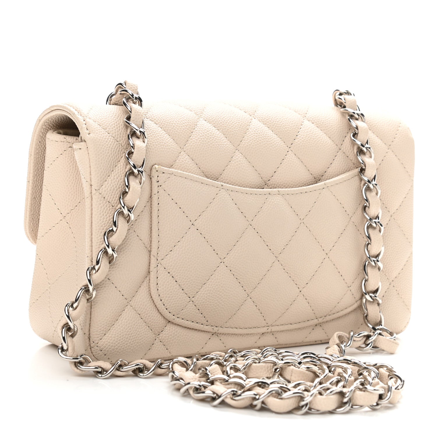 Chanel Caviar Quilted Mini Rectangular Flap Light Beige 3 of 10