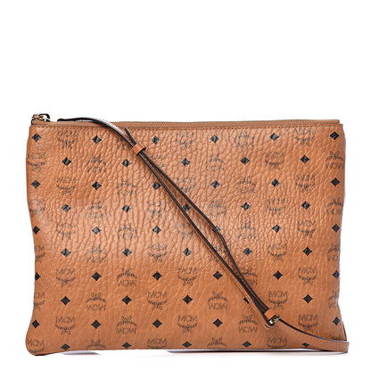 MCM Visetos Medium Crossbody Pouch Cognac 1 of 11