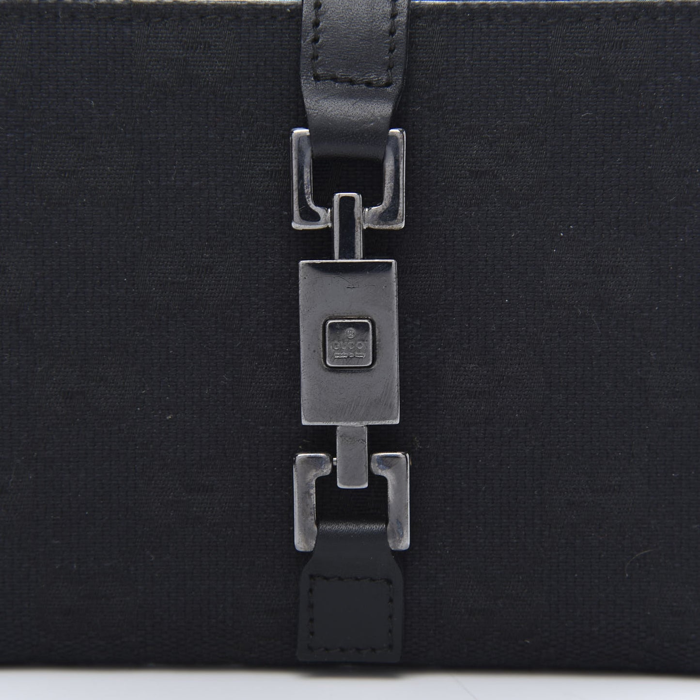 Monogram Piston Lock Compact Wallet Black