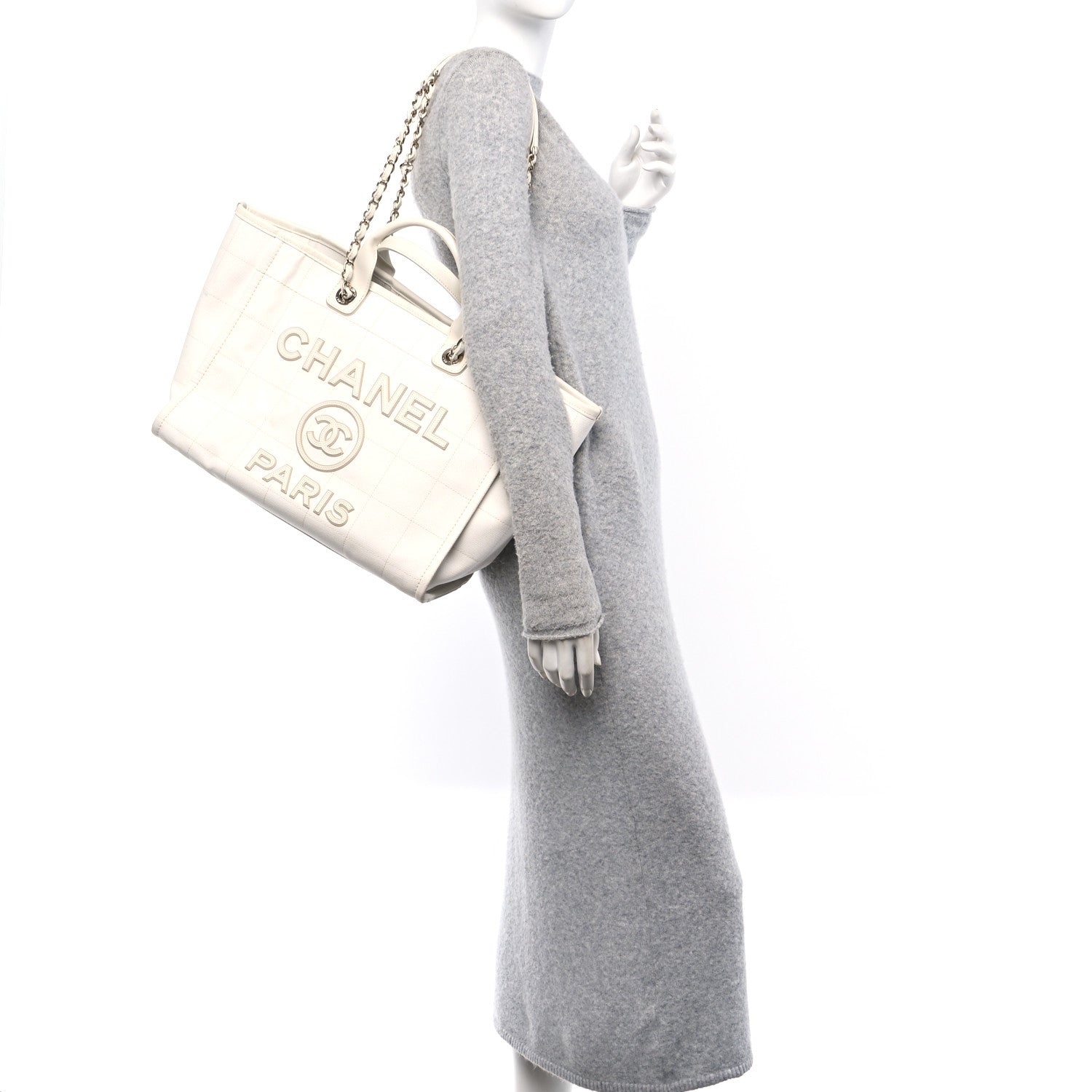 Chanel Cotton Medium Deauville Tote White 2 of 11