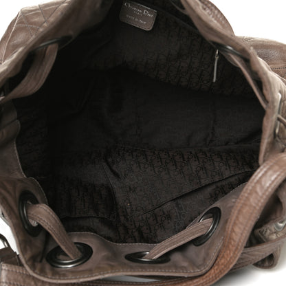 Christian Dior Lambskin Cannage Drawstring Bag Bronze 8 of 14