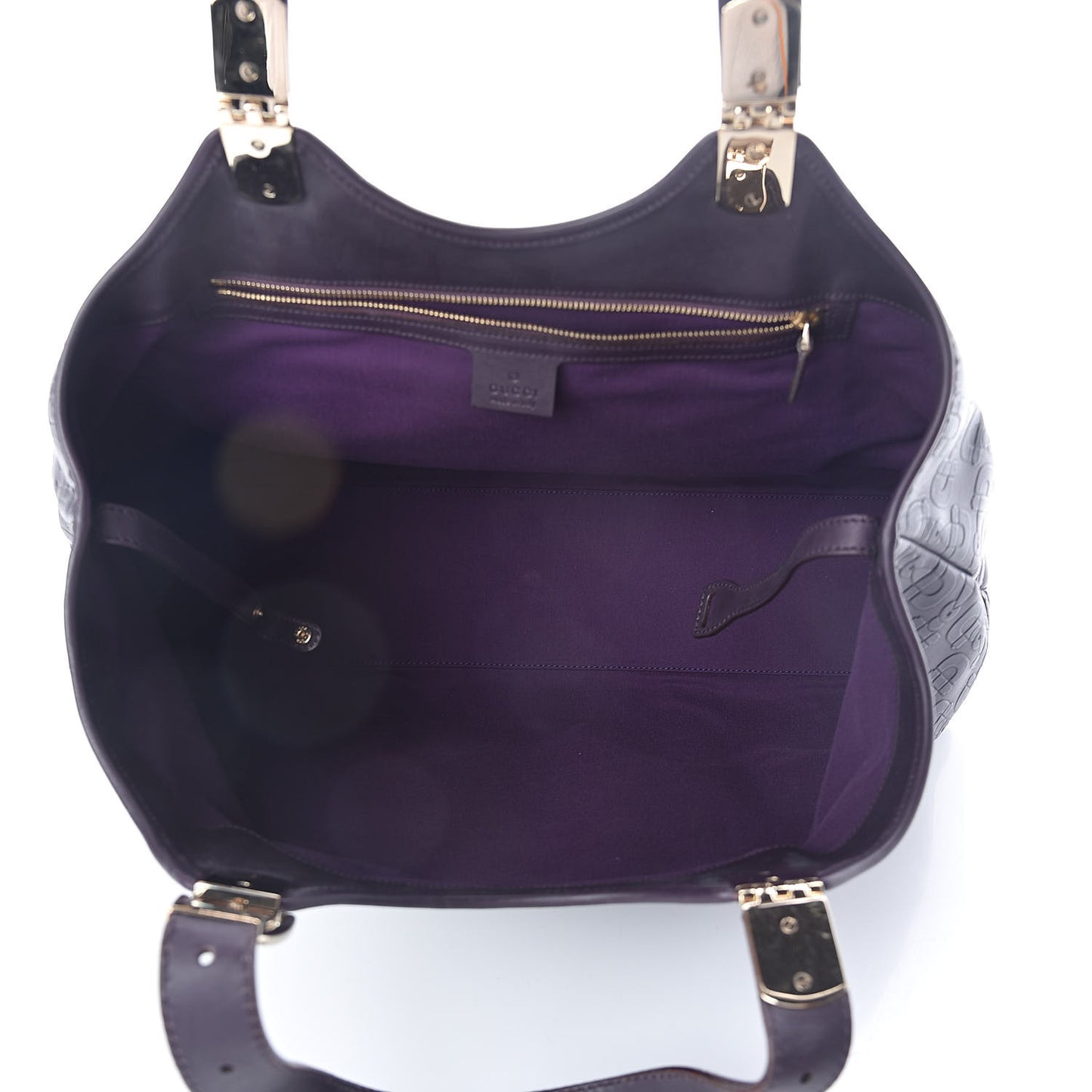 Calfskin Horsebit Embossed Large Glam Shoulder Bag Purple