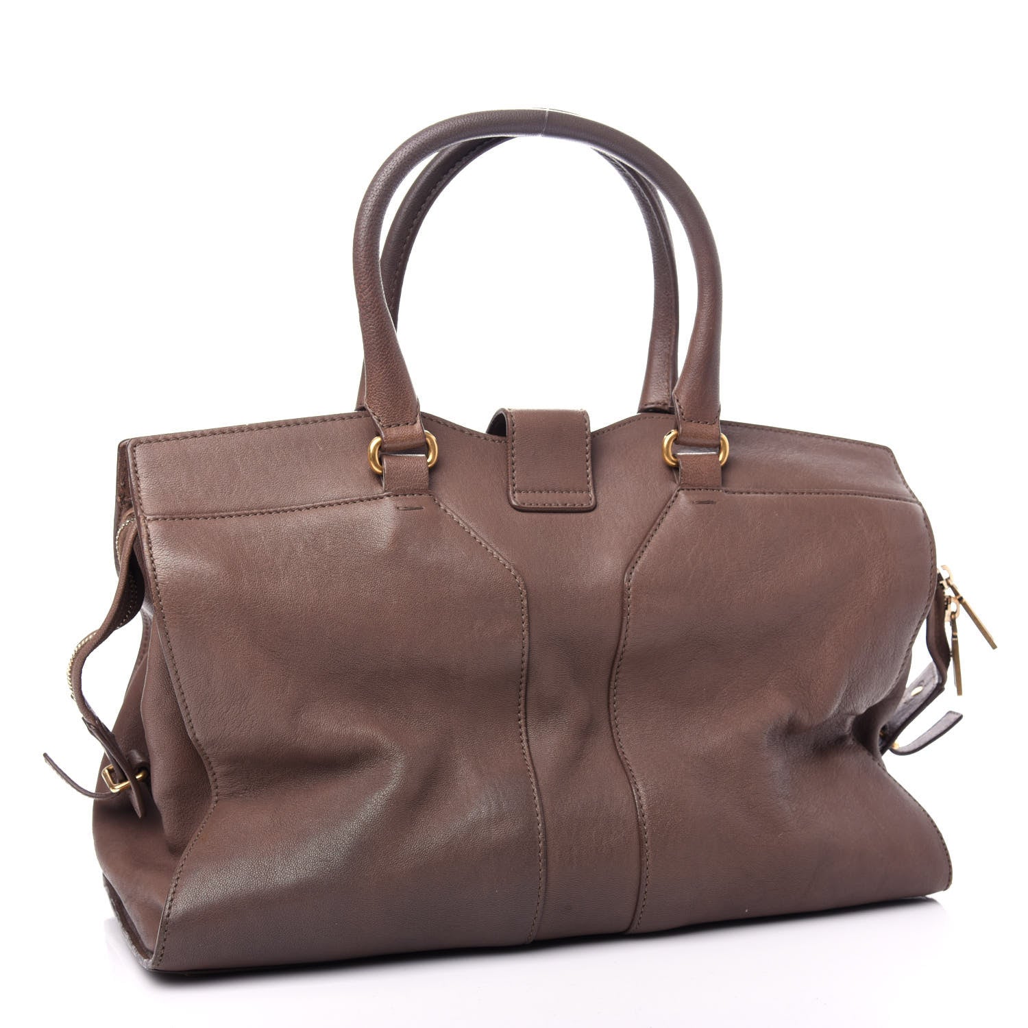 Saint Laurent Sheepskin Medium Cabas ChYc Taupe 3 of 11