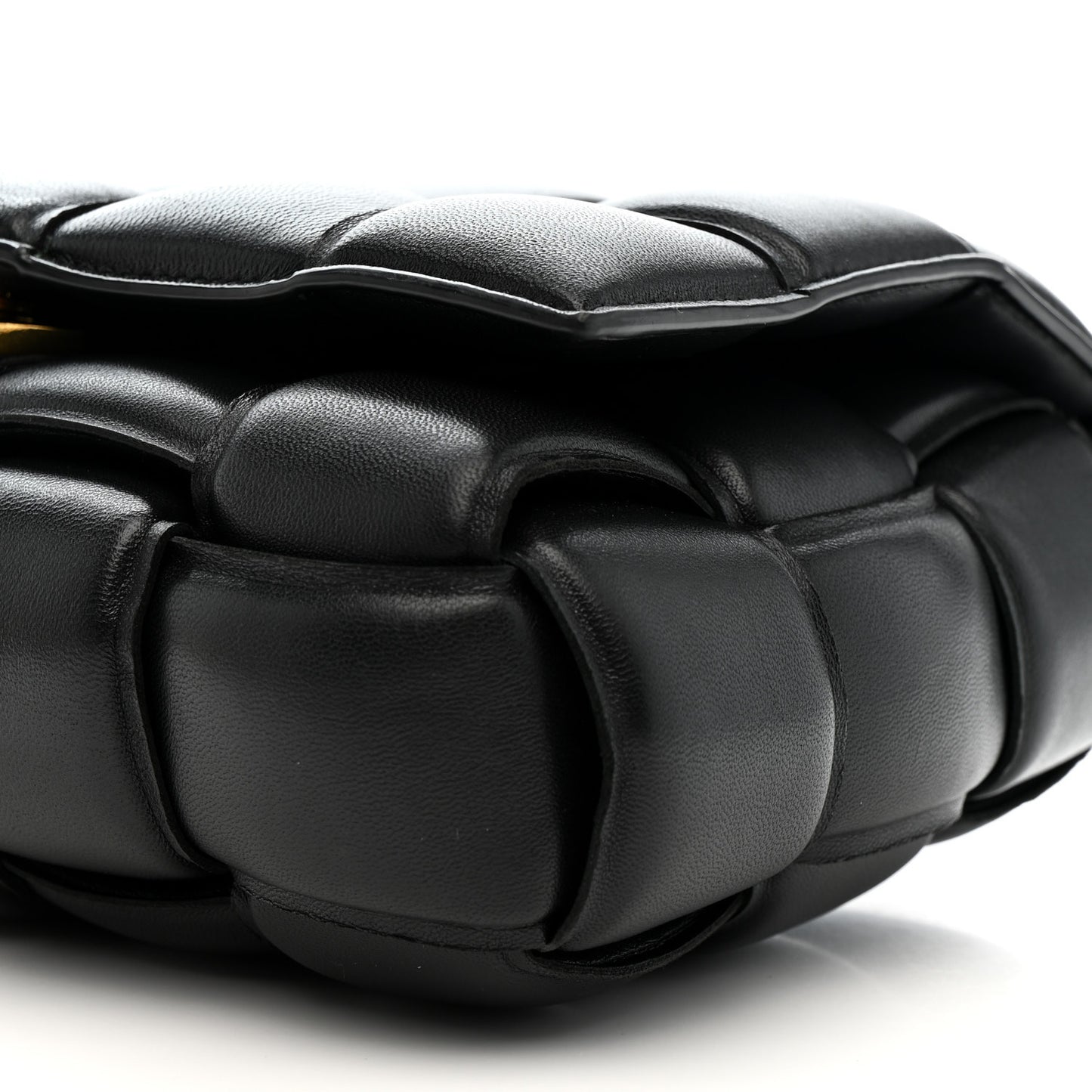 Nappa Maxi Intreccio Padded Cassette Crossbody Bag Black