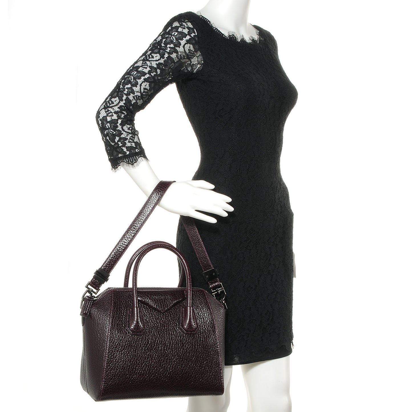 Grained Goatskin Small Antigona Dark Purple