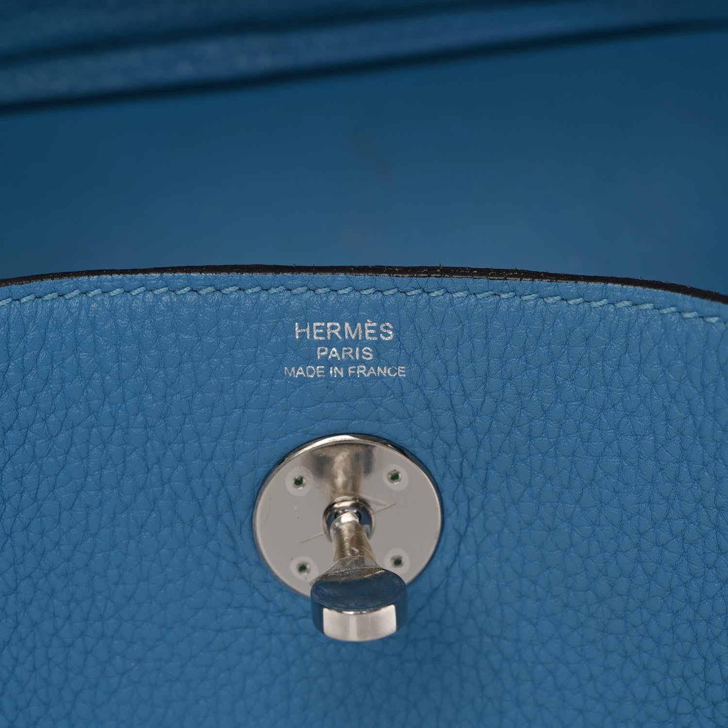 Hermes Taurillon Clemence Lindy 26 Bleu Paradis 6 of 12