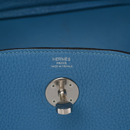 Hermes Taurillon Clemence Lindy 26 Bleu Paradis 6 of 12