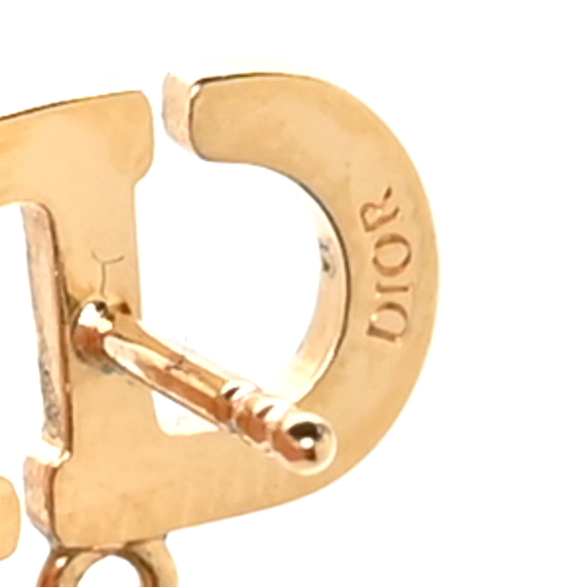 Crystal CD Drop Earrings Gold