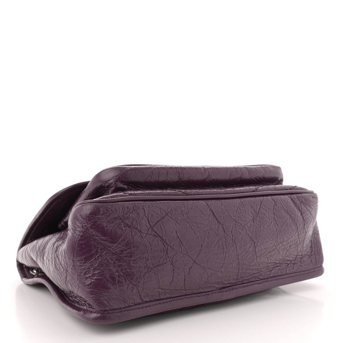Crinkled Calfskin Matelasse Monogram Medium Niki Chain Satchel Plum