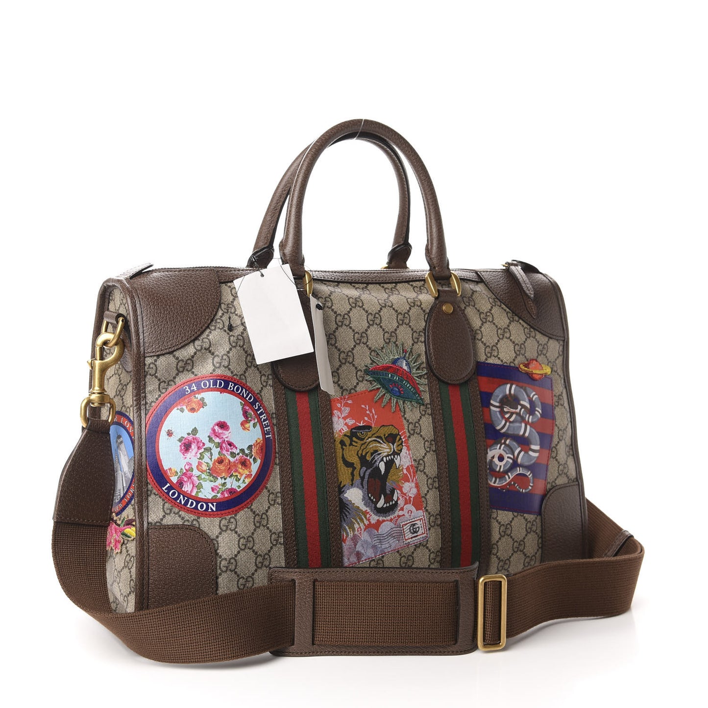 Soft GG Supreme Monogram Courrier Medium Duffle Bag Beige New Acero Multicolor