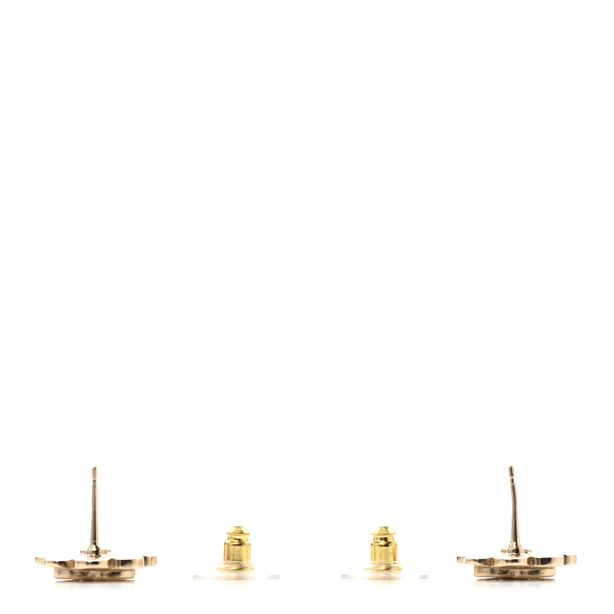 Chanel Crystal CC Flower Earrings Gold 3 of 5