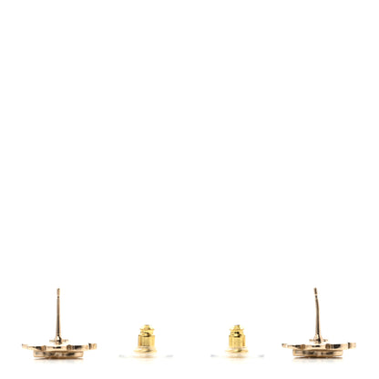 Chanel Crystal CC Flower Earrings Gold 3 of 5