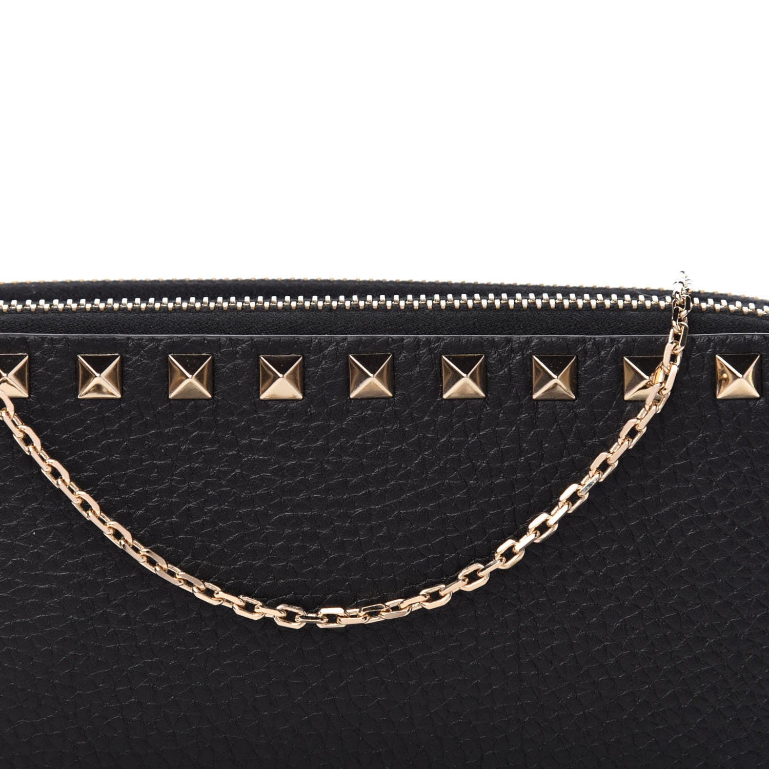 Valentino Garavani Pebbled Calfskin Rockstud Small Chain Shoulder Bag Black 11 of 12