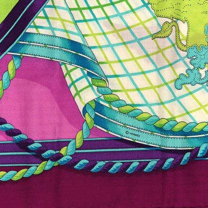 Hermes Cashmere Silk Grande Tenue Shawl 140 4 of 5