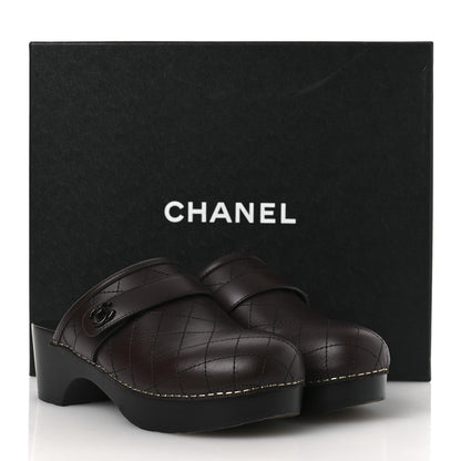 Chanel Calfskin CC Turn Lock Clogs 36 Dark Brown 12 of 12