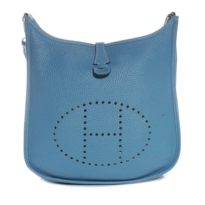Hermes Taurillon Clemence Evelyne III PM Blue Jean 1 of 8