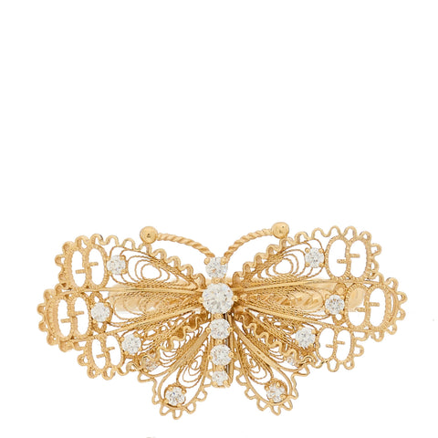 18K Yellow Gold Diamond Butterfly Ring 50 5.5