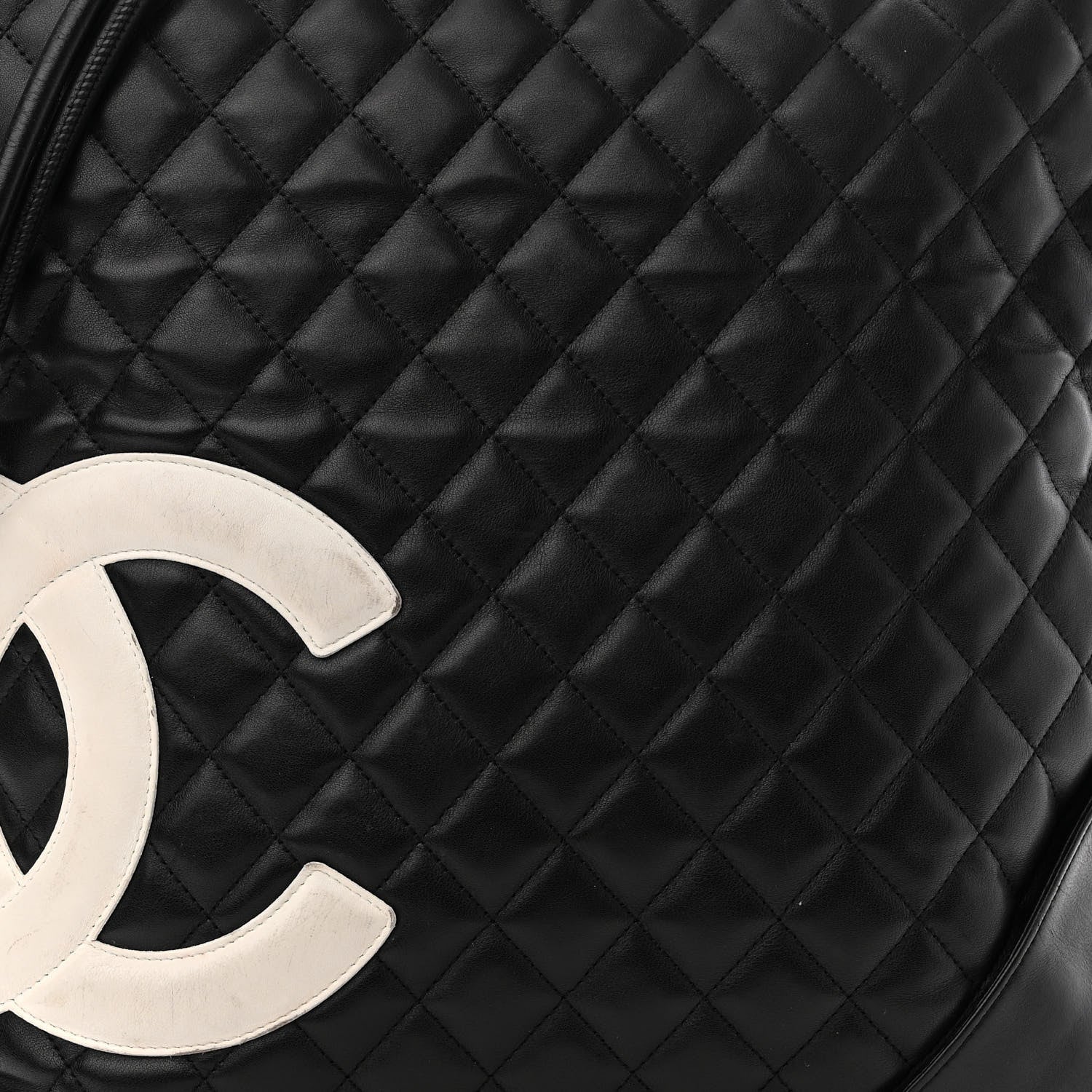 Chanel Calfskin Quilted Large Cambon Messenger Black White 8 of 12