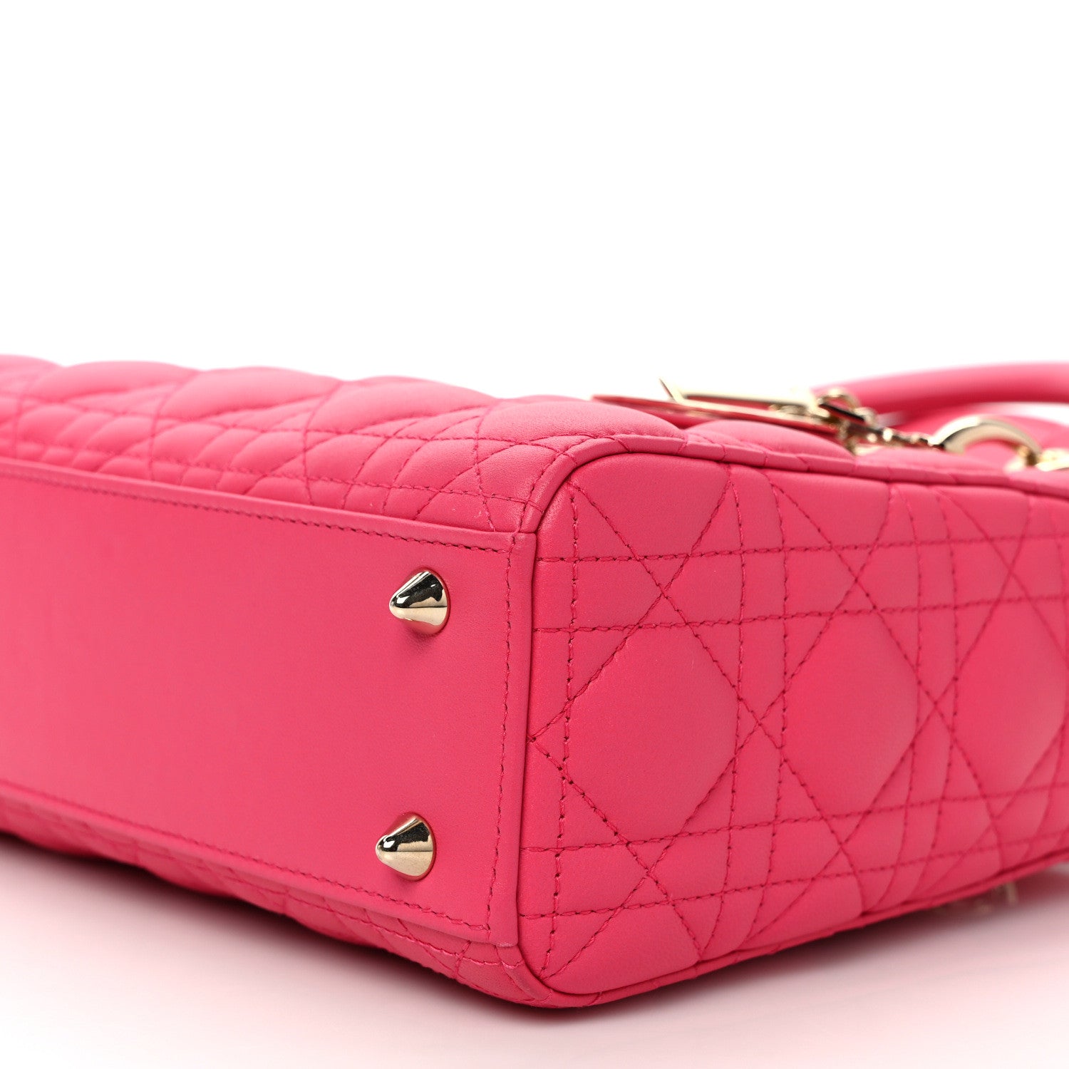 Christian Dior Lambskin Cannage Small My ABCDior Lady Dior Fraise 9 of 10