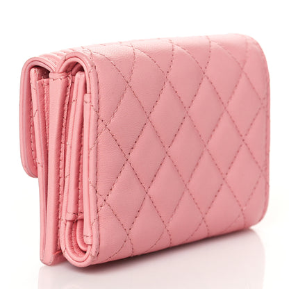 Chanel Lambskin Quilted Small Boy Flap Wallet Pink 3 of 9