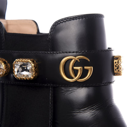 Gucci Calfskin Crystal GG Trip Chelsea Ankle Boots 39.5 Black 10 of 10