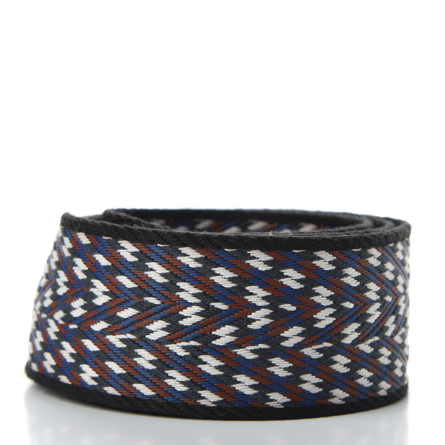 Hermes Toile Swift 50mm Sangle ZigZag Shoulder Strap Black White Deep Blue 2 of 4