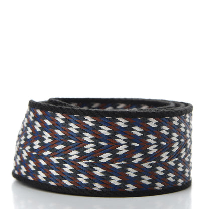 Hermes Toile Swift 50mm Sangle ZigZag Shoulder Strap Black White Deep Blue 2 of 4