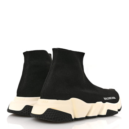 Balenciaga Neoprene Knit Womens Speed Sneakers 38 Black White 5 of 10