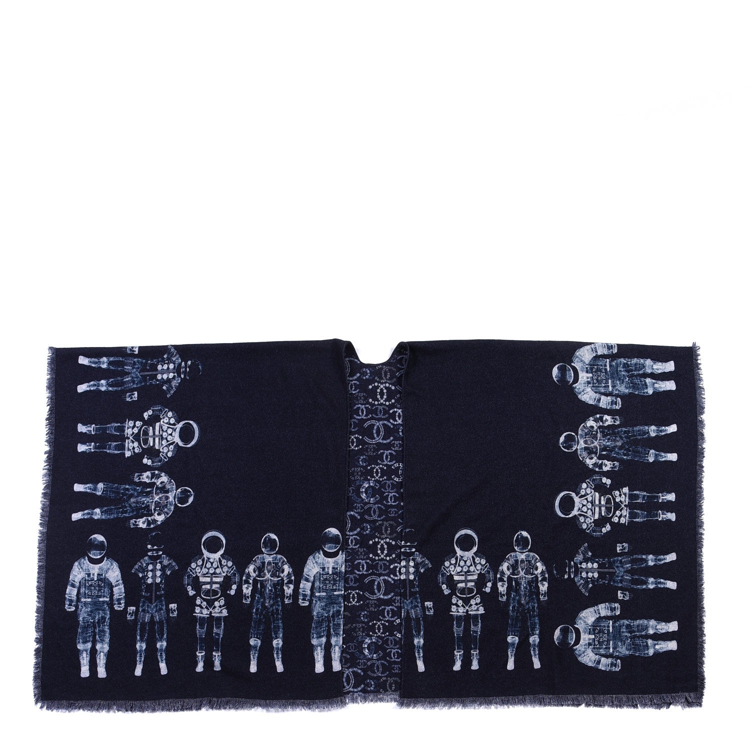 Chanel Cashmere Astronaut CC Shawl Navy 1 of 7