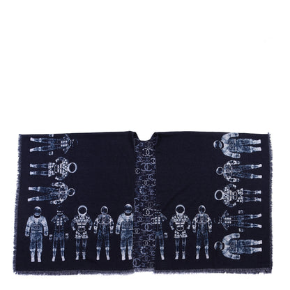 Chanel Cashmere Astronaut CC Shawl Navy 1 of 7