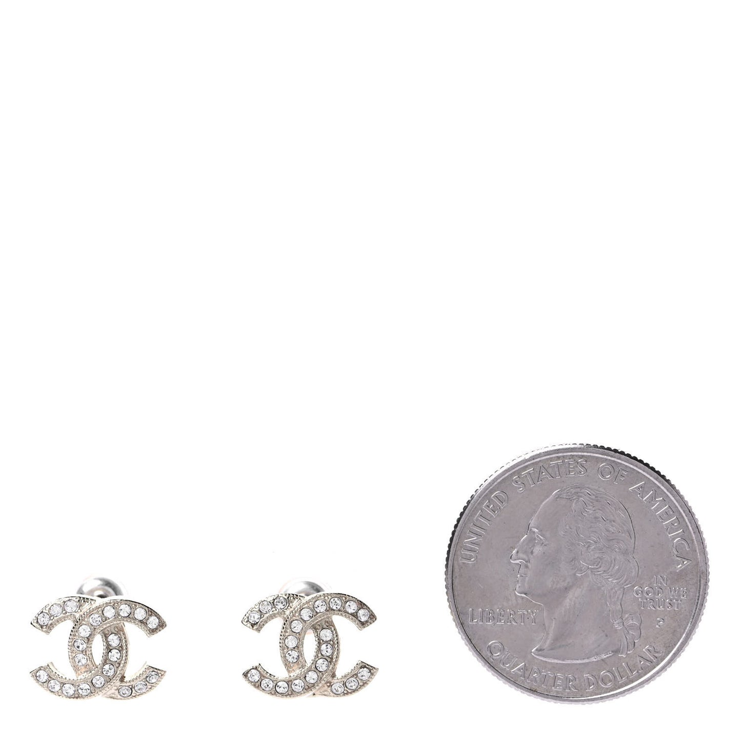 Crystal CC Earrings Light Gold