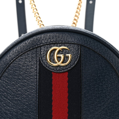 Gucci Textured Calfskin Web Mini Ophidia Round Backpack Blue Agata 8 of 10