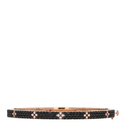Roberto Coin 18K Rose Gold Black Diamond Verona Bangle Bracelet 1 of 3