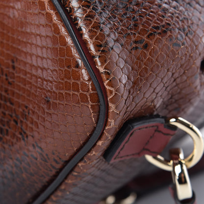 Chloe Calfskin Watersnake Embossed Mini Faye Backpack Sepia Brown 12 of 14