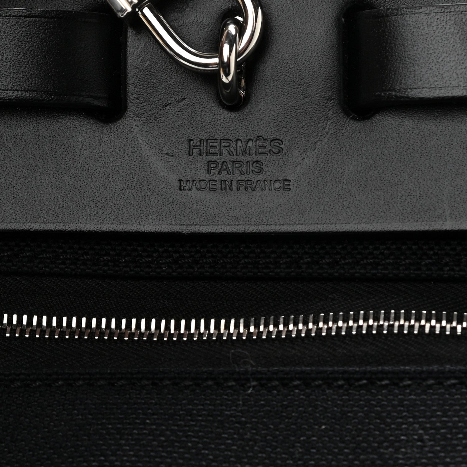 Hermes Military Toile Vache Hunter Herbag Zip Retourne 31 PM Black 7 of 12