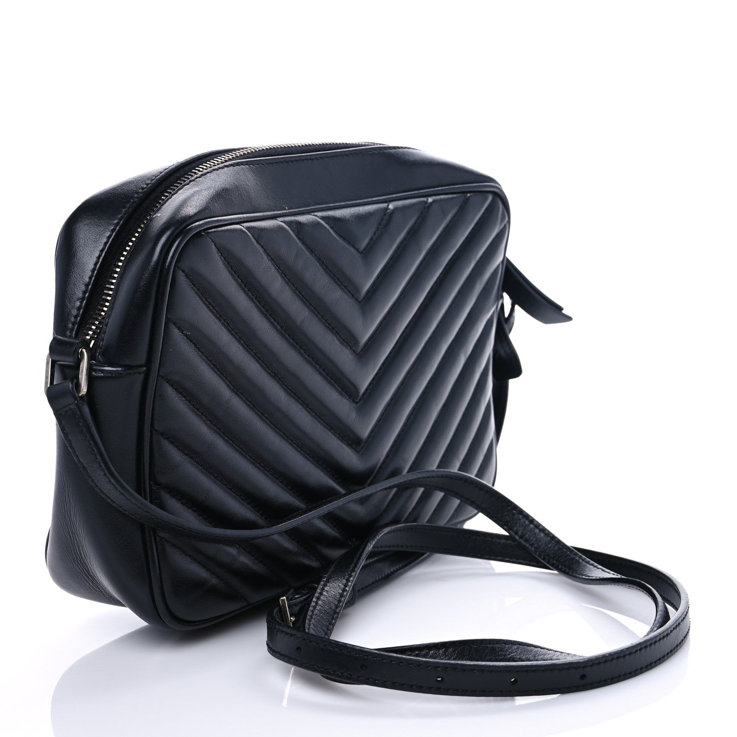 Saint Laurent Calfskin Matelasse Monogram Lou Camera Bag Navy 2 of 10