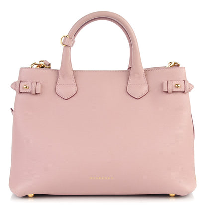 Burberry Grainy Calfskin House Check Medium Banner Tote Nude Blush 1 of 6