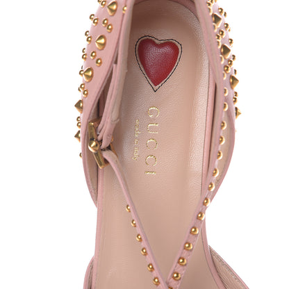 Gucci Malaga Kid Studded Pointed Toe Unia Flats 37.5 Perfect Pink 6 of 9