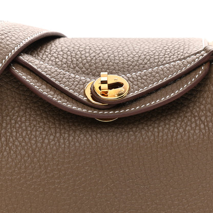 Hermes Taurillon Clemence Mini Lindy 20 Etoupe 8 of 13