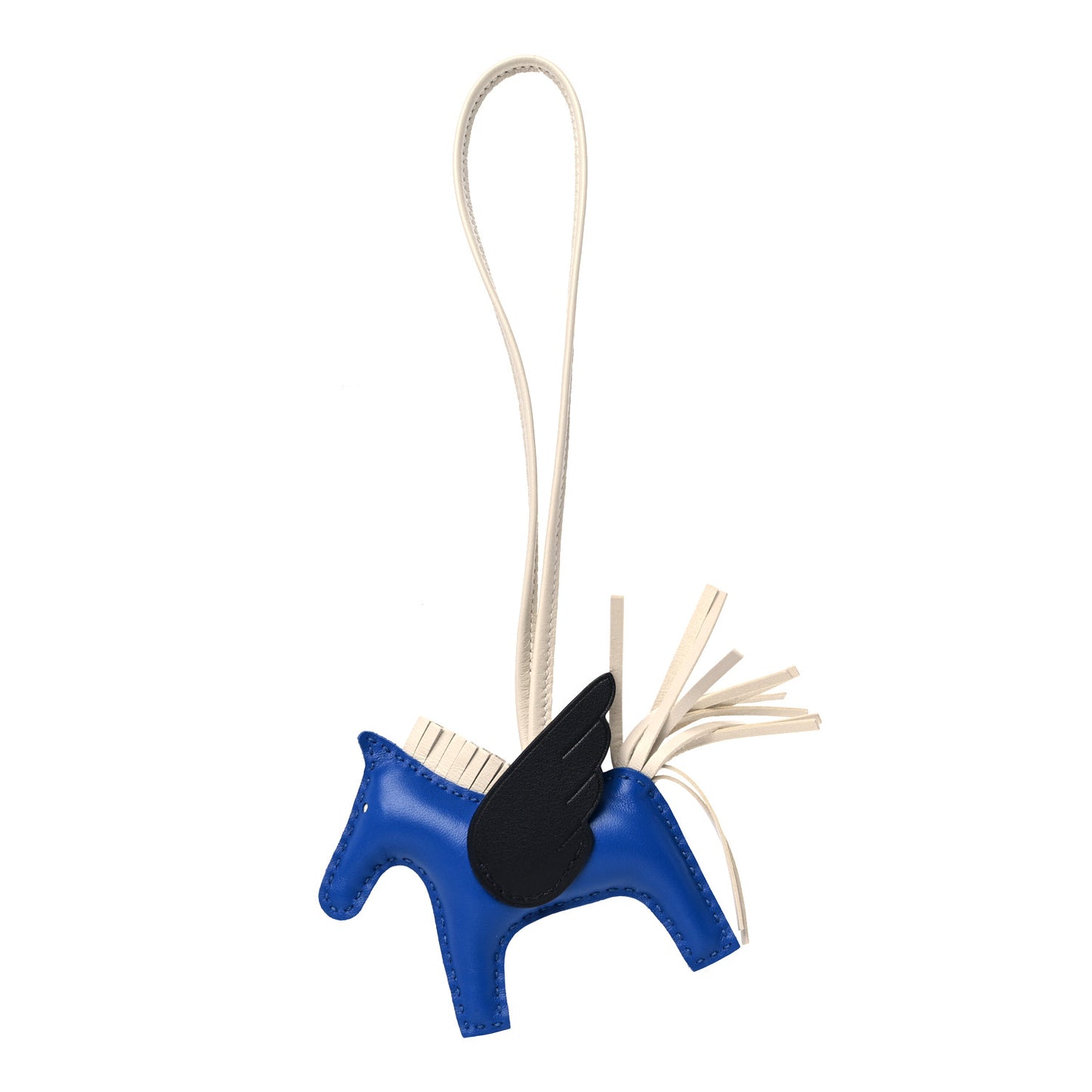 Milo Lambskin Grigri Rodeo Pegase Horse Bag Charm PM Bleu France Nata Black