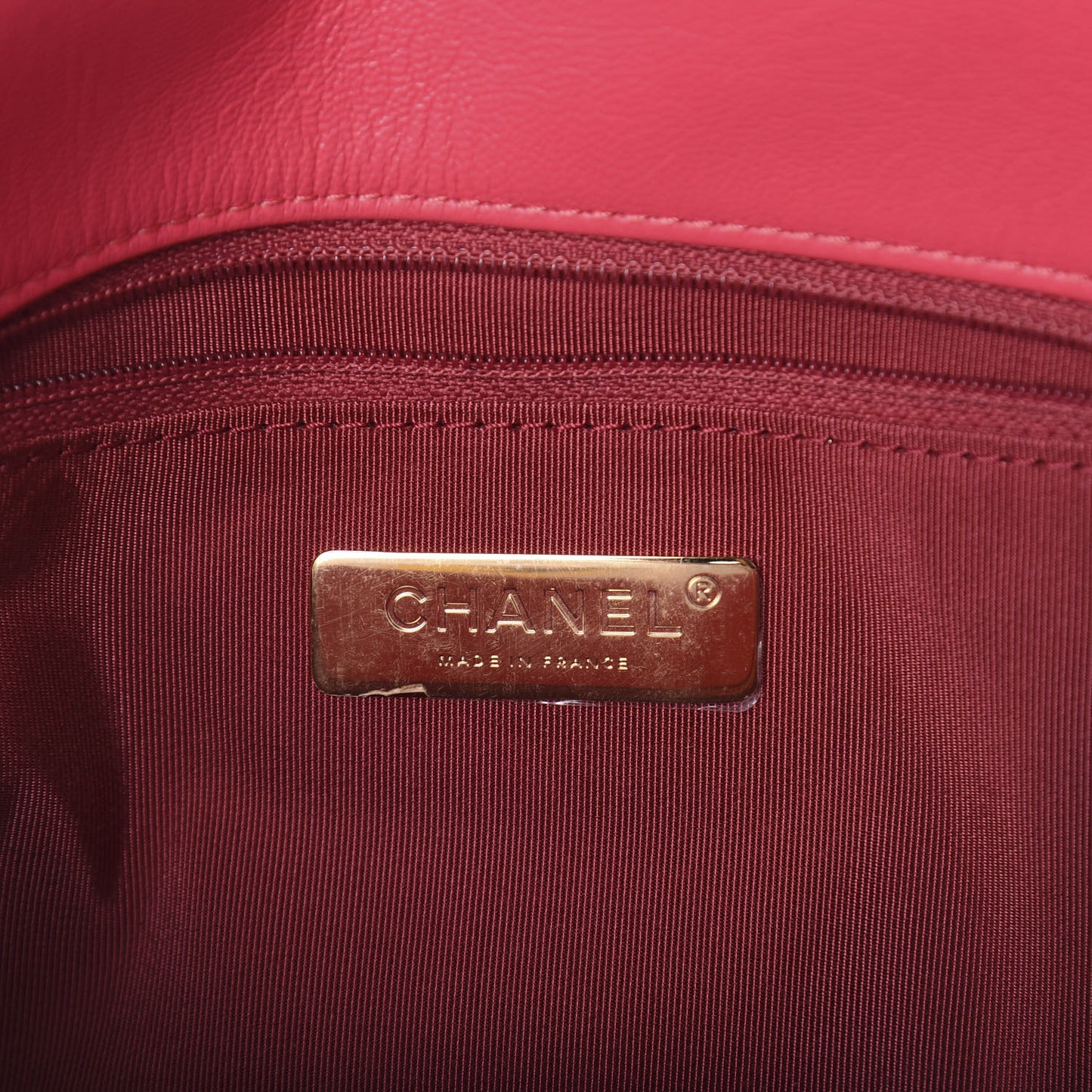 Shiny Goatskin Quilted Medium 19 Flap Dark Pink