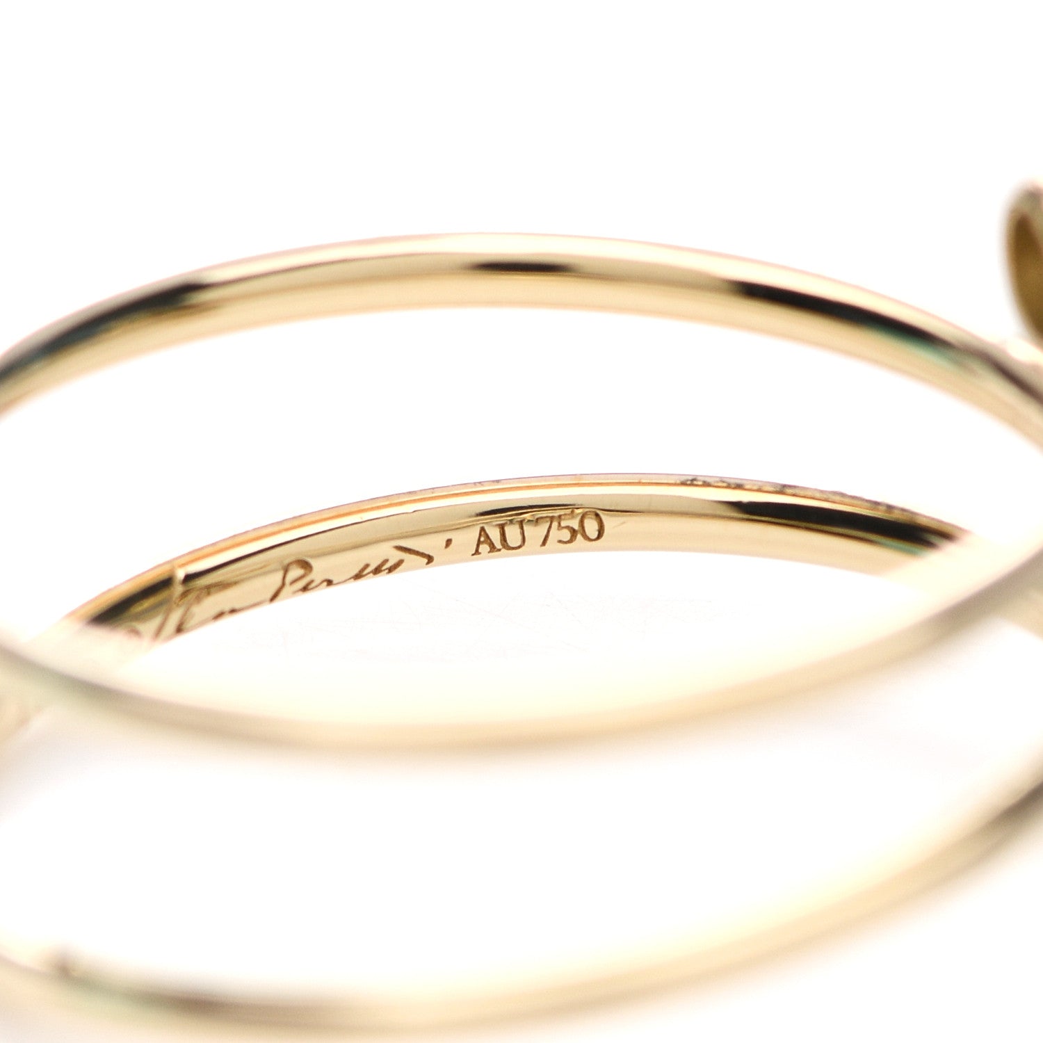 Tiffany 18K Yellow Gold Diamond Elsa Peretti Double Hoop Ring 53 6.25 5 of 6