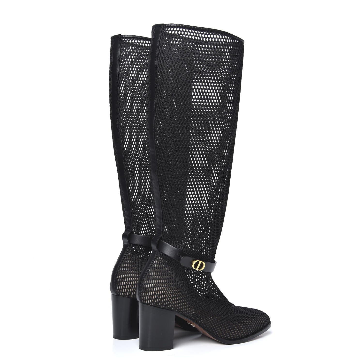 Christian Dior Calfskin Resille Empreinte High Boots 38.5 Black 4 of 7