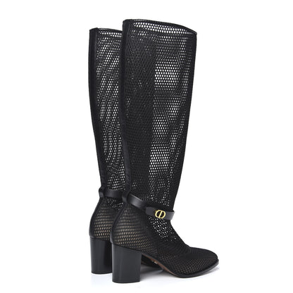 Christian Dior Calfskin Resille Empreinte High Boots 38.5 Black 4 of 7