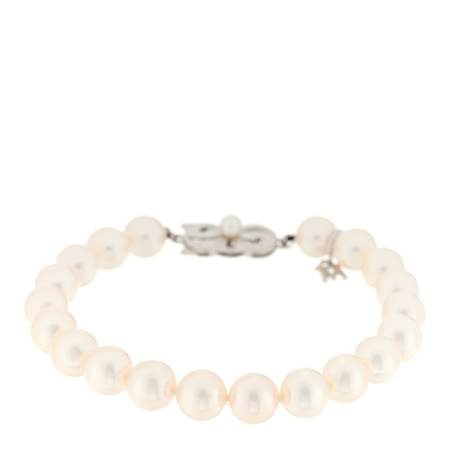 Mikimoto 18K White Gold Akoya Pearl 7.5-8mm Strand Bracelet 1 of 3