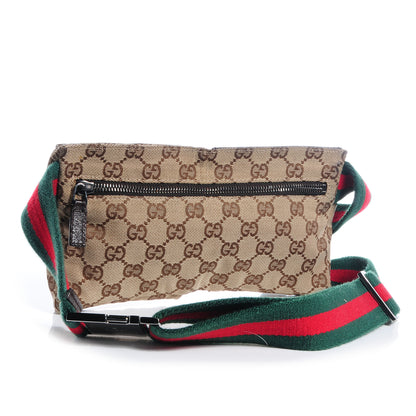 Gucci GG Monogram Web Double Pocket Belt Bag Dark Brown 3 of 7