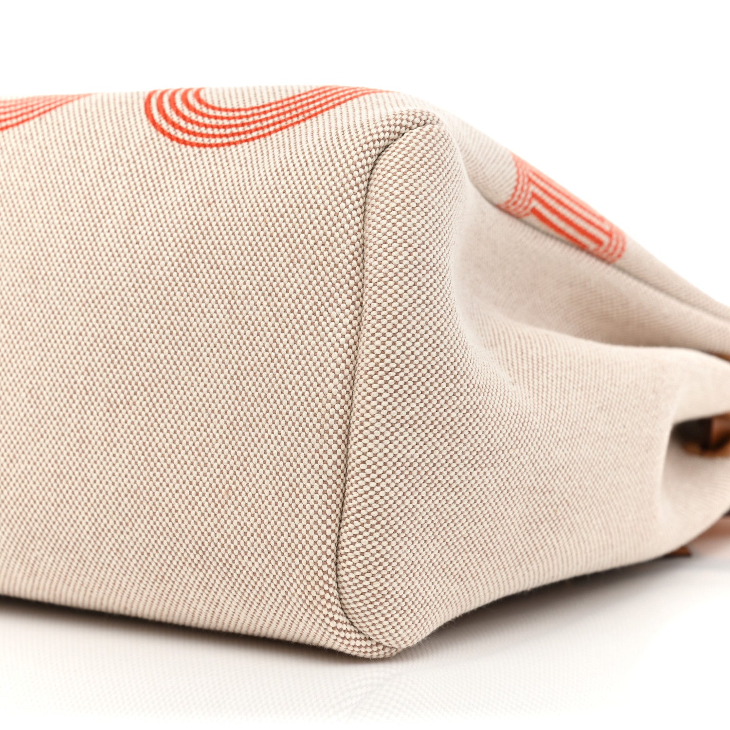 Hermes Vache Hunter Toile Chaine D'Ancre Herbag Zip Retourne 31 PM Capucine Ecru Naturel 8 of 9
