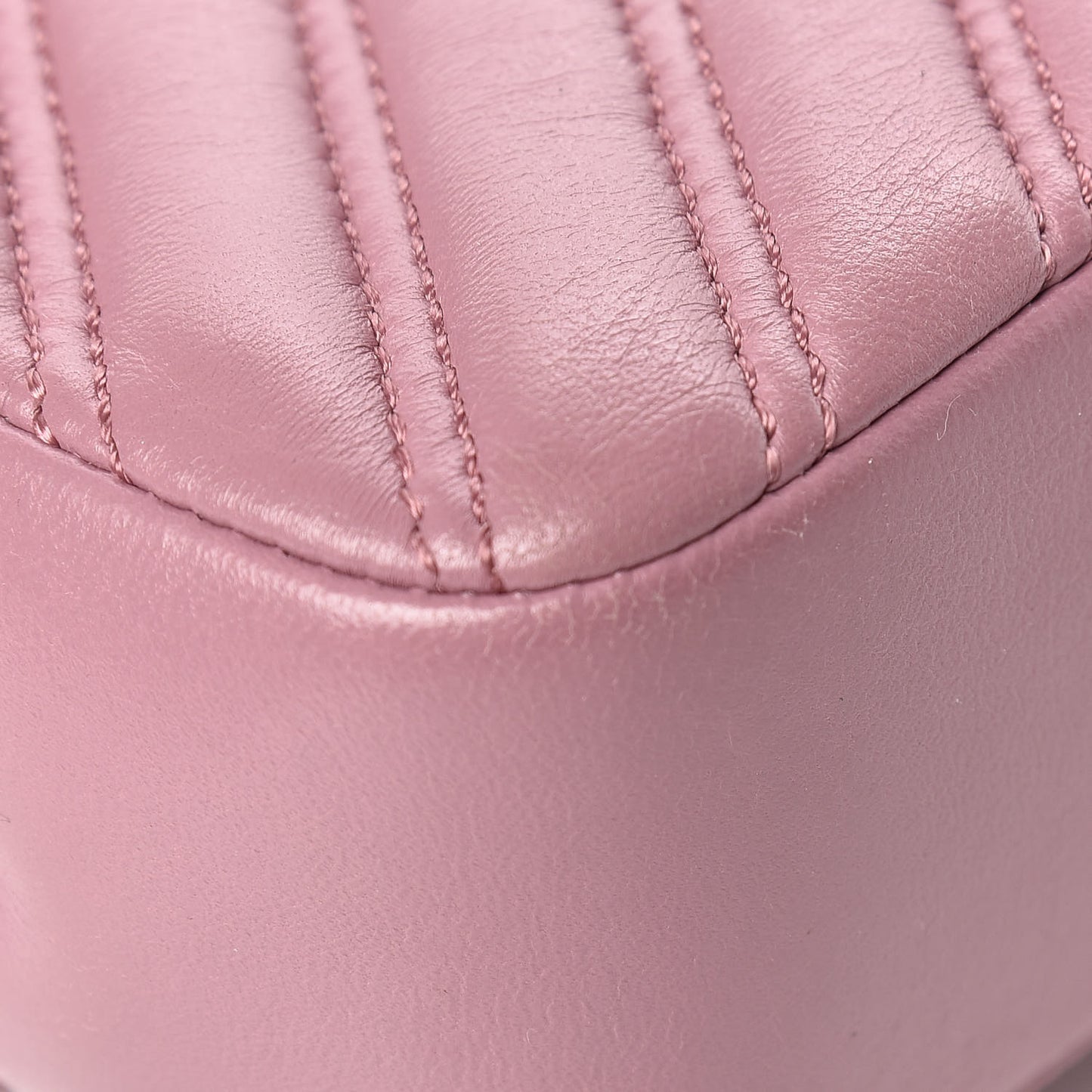 Lambskin Chevron Double Stitch Medium Single Flap Pink