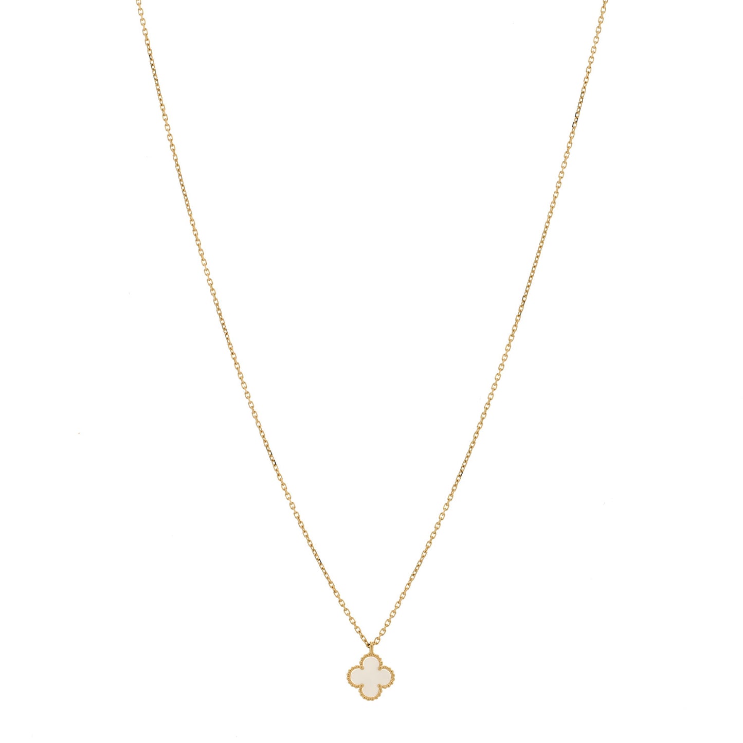18K Yellow Gold Mother of Pearl Sweet Alhambra Pendant Necklace